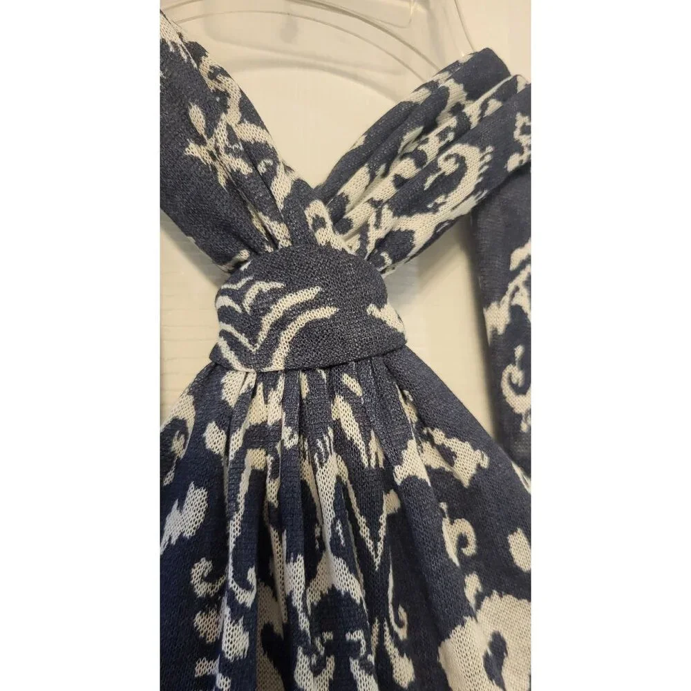 NWT Greylin Maxi Halter Racer Back Linen Look Wedding Guest Dress Size S Beach